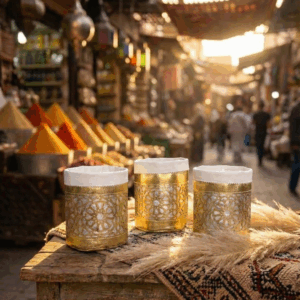 Borsette di Pelle dell'Artigianato Marocchino (Dorata)